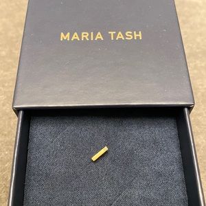 Maria Tash Gold Bar w 3 Diamond Ends Threaded Stud